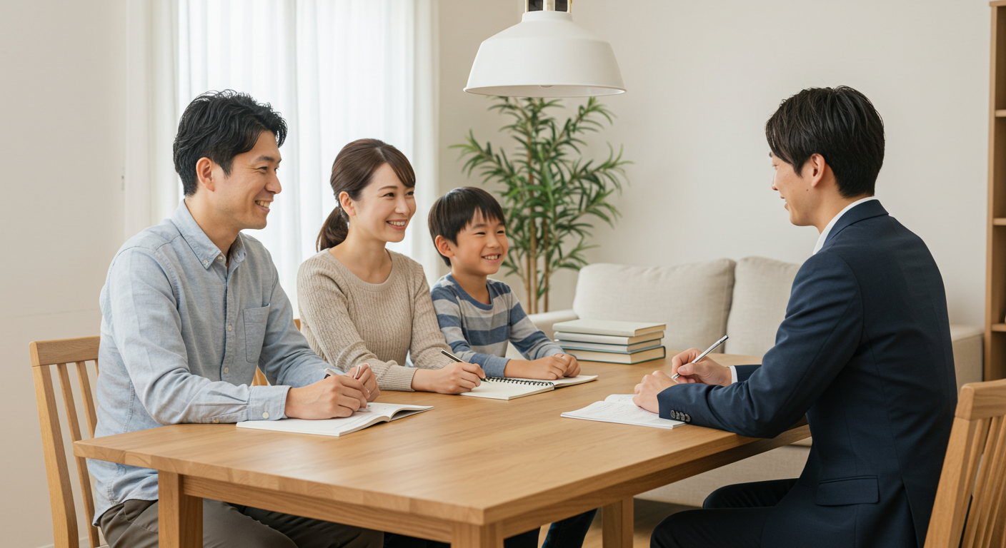 千葉市・市原市で家族と家庭教師の温かい相談風景 - Soara Learning