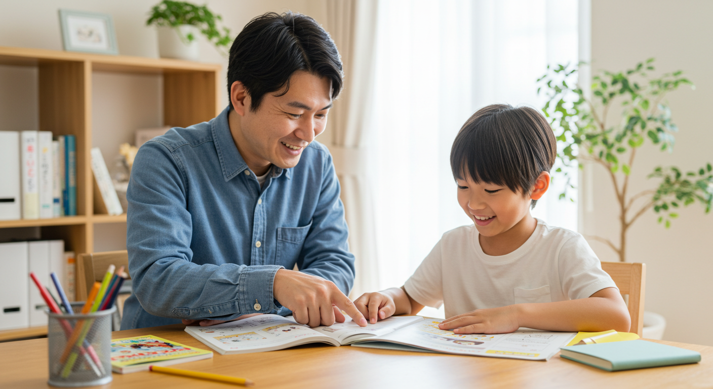 千葉市・市原市 元小学校教師による温かい家庭教師指導風景 - 学校教科書を使った不登校・学習困難支援